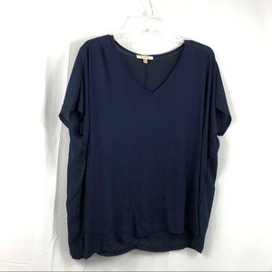 Skies Are Blue Sheer Back Oversized Top size L